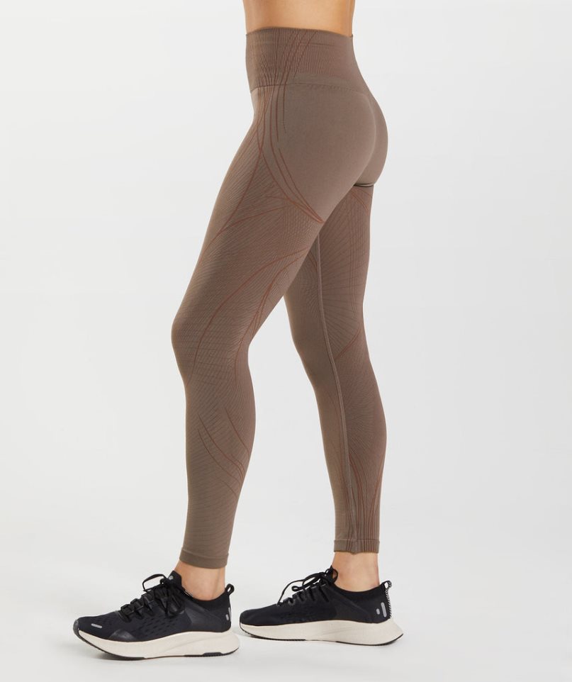 Women's Gymshark Apex Seamless Leggings Dark Brown | NZ 5TWUPB